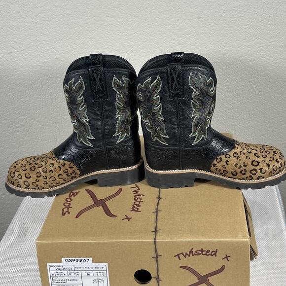 Twisted X All Around Boots 9” Womens‎ Size 7.5 M WAB0001 Leopard Print - Picture 11 of 14